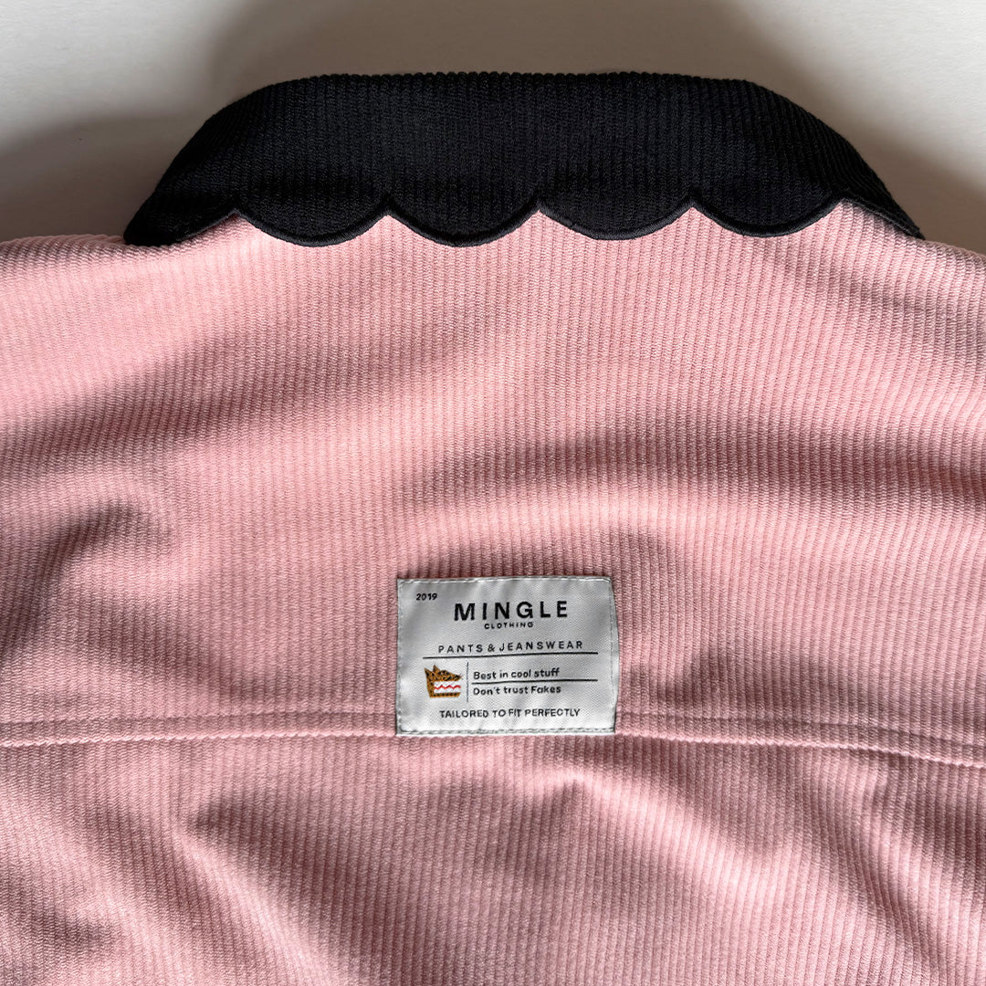 CHAQUETA BOMBER CORDUROY ROSA-NEGRO