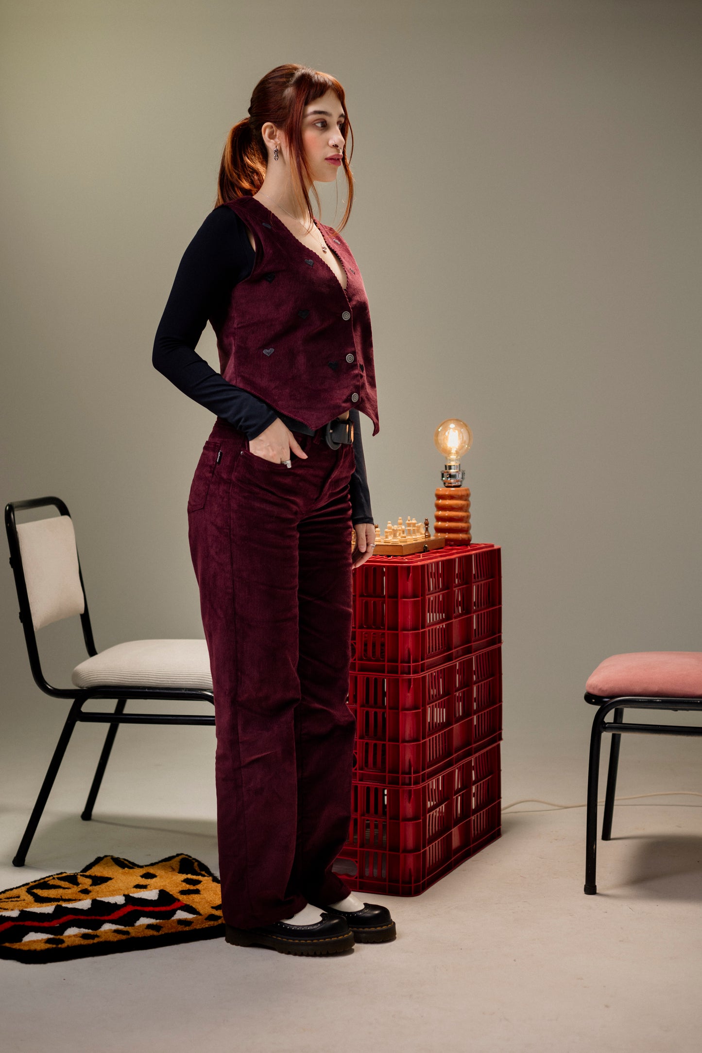 PANTALON CORDUROY VINO
