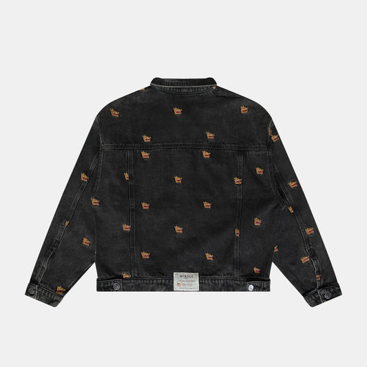 CHAQUETA NEGRA BORDADO MNGL