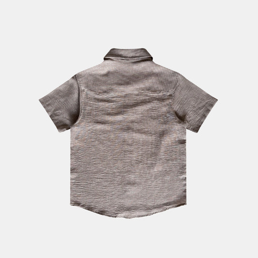 CAMISA MINI CUADROS TAUPE