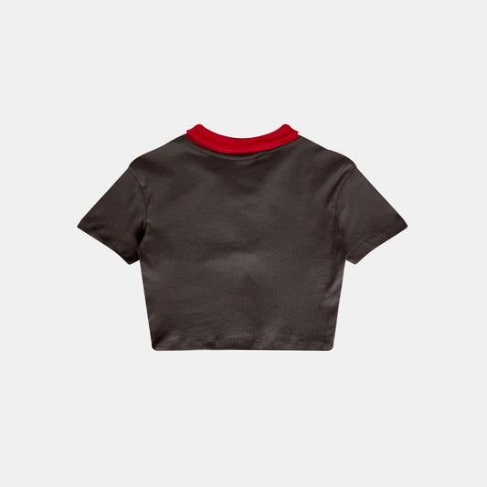 CROPTOP POLO RIB CAFÉ