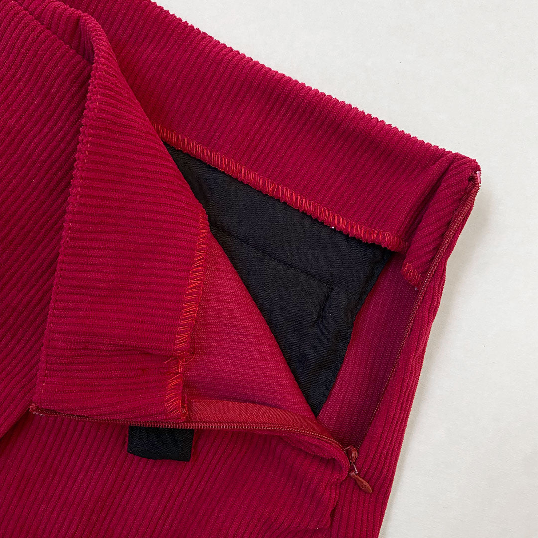 FALDA SHORT CORDUROY VINO