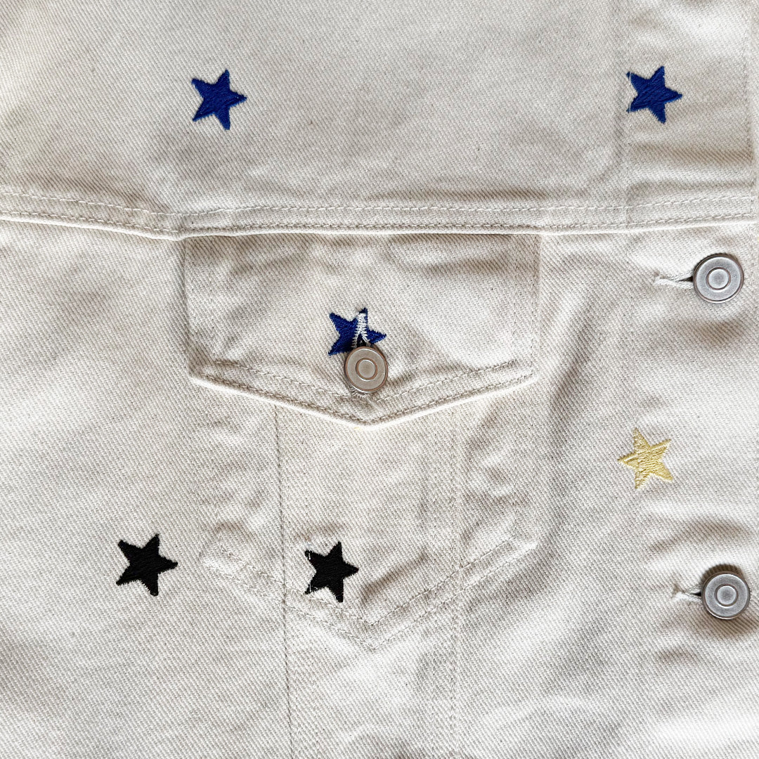 CHAQUETA MARFIL BORDADO ESTRELLAS