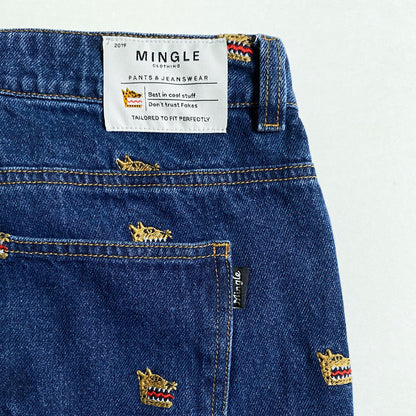 JEAN AZUL BORDADO MNGL