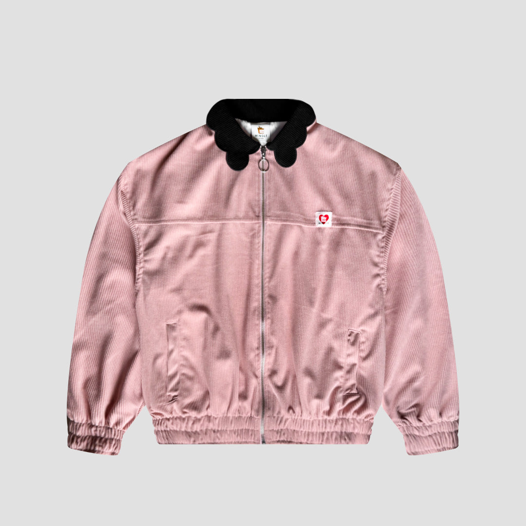 CHAQUETA BOMBER CORDUROY ROSA-NEGRO