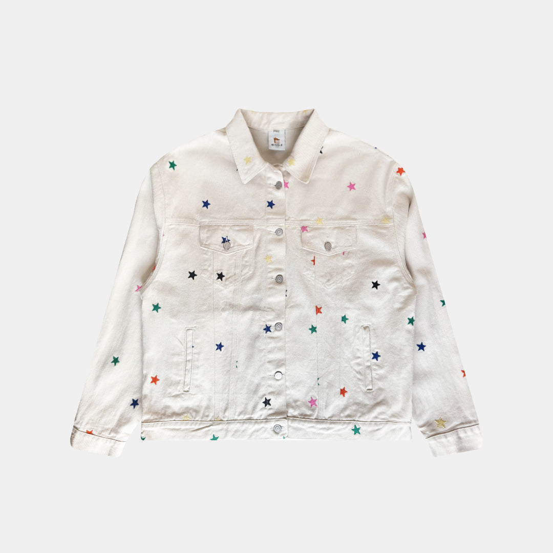 CHAQUETA MARFIL BORDADO ESTRELLAS