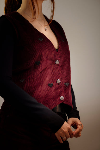 CHALECO CORAZONES CORDUROY