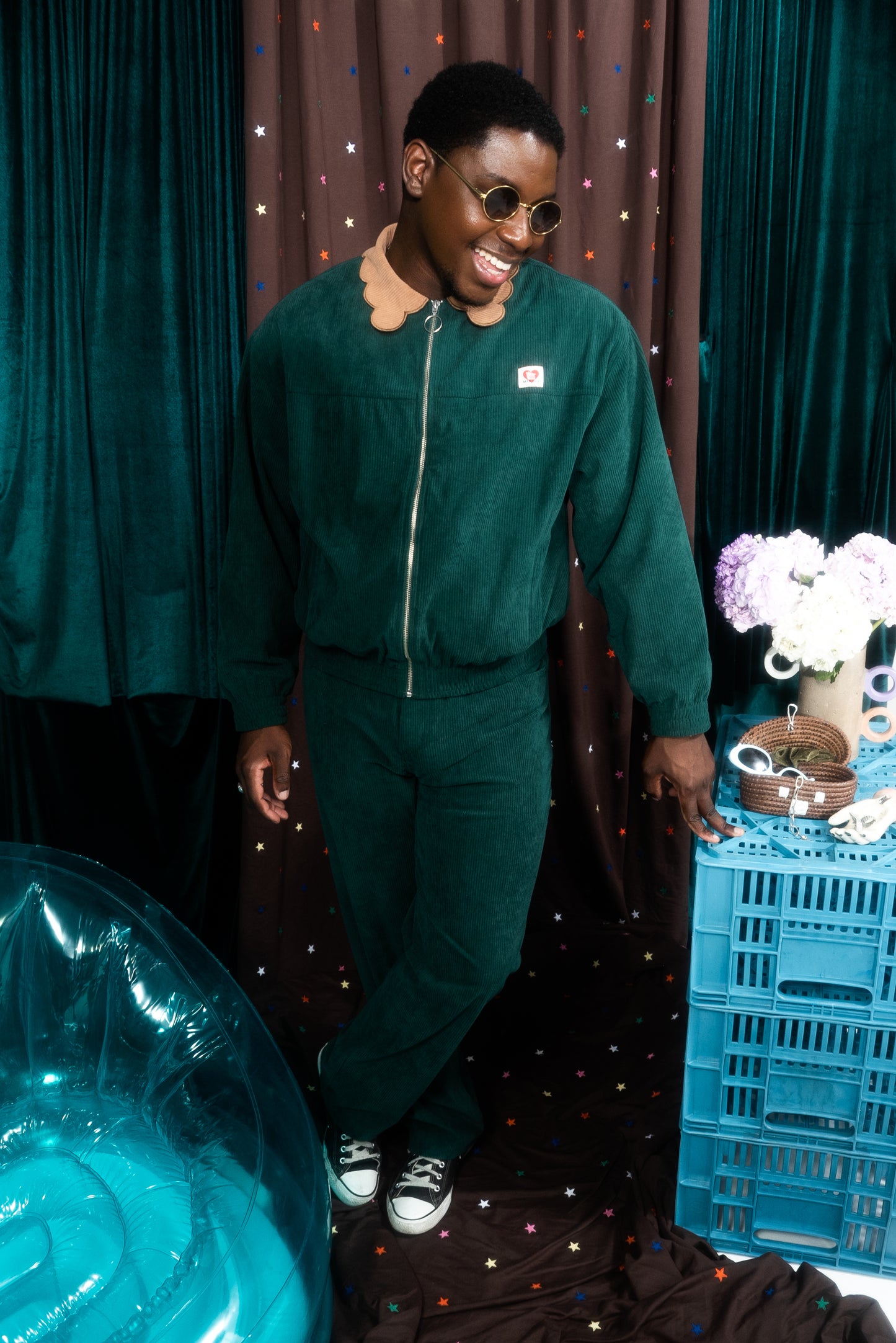 CHAQUETA BOMBER CORDUROY VERDE BOTELLA