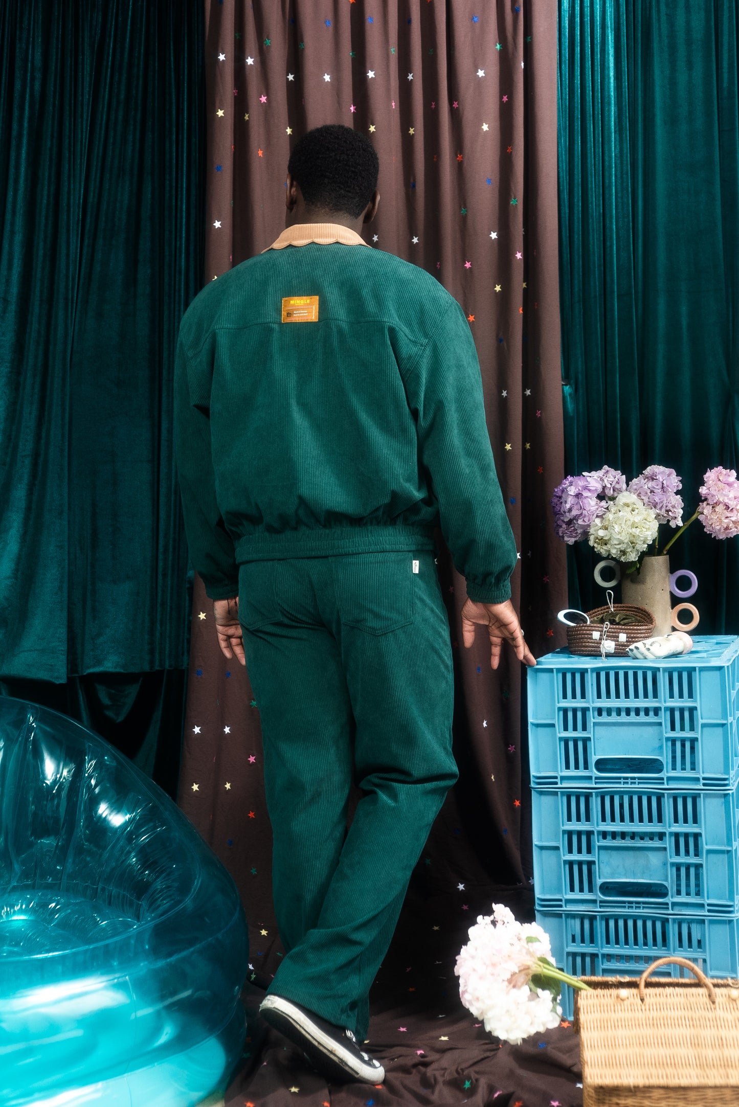CHAQUETA BOMBER CORDUROY VERDE BOTELLA