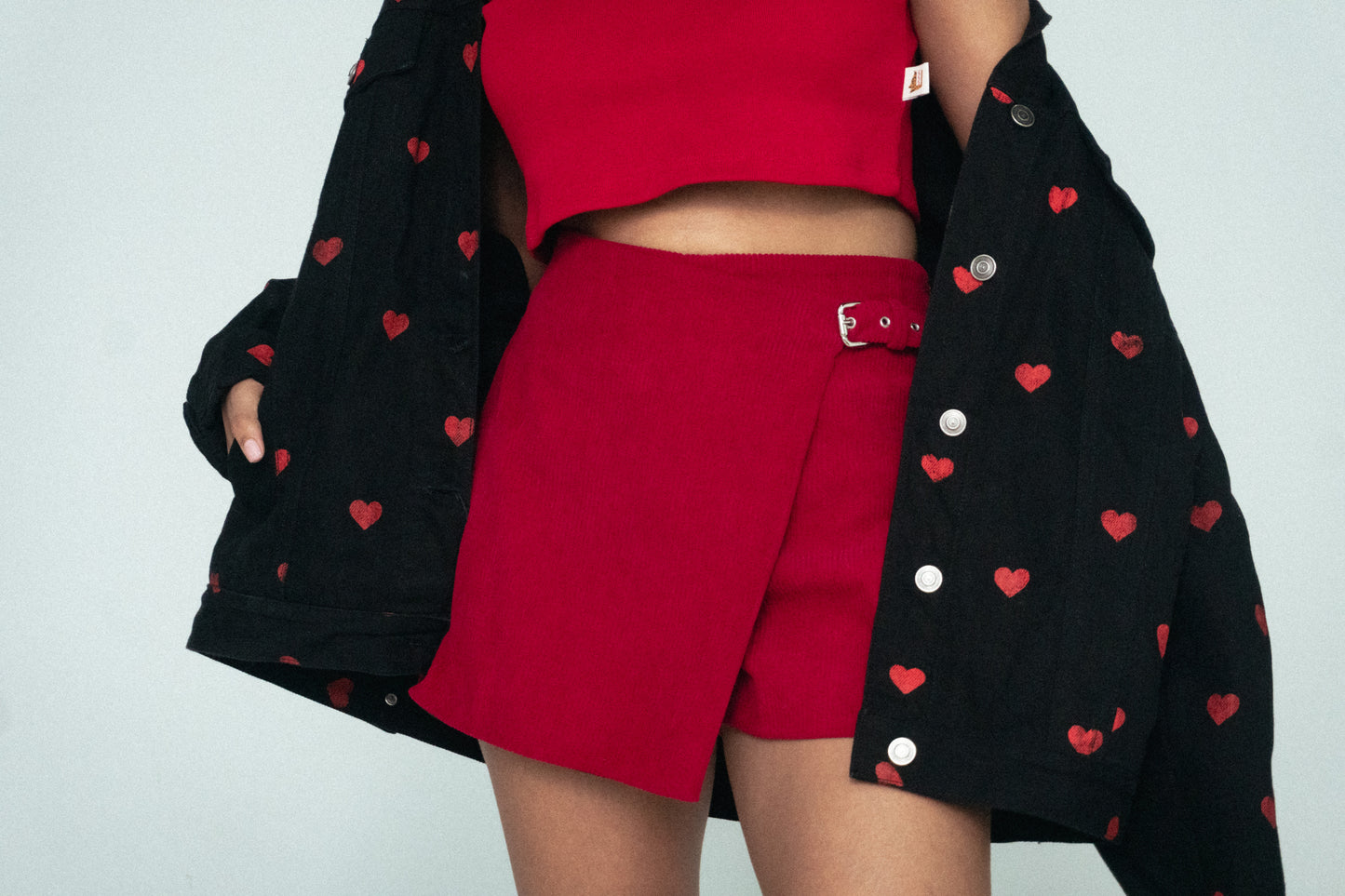 FALDA SHORT CORDUROY VINO