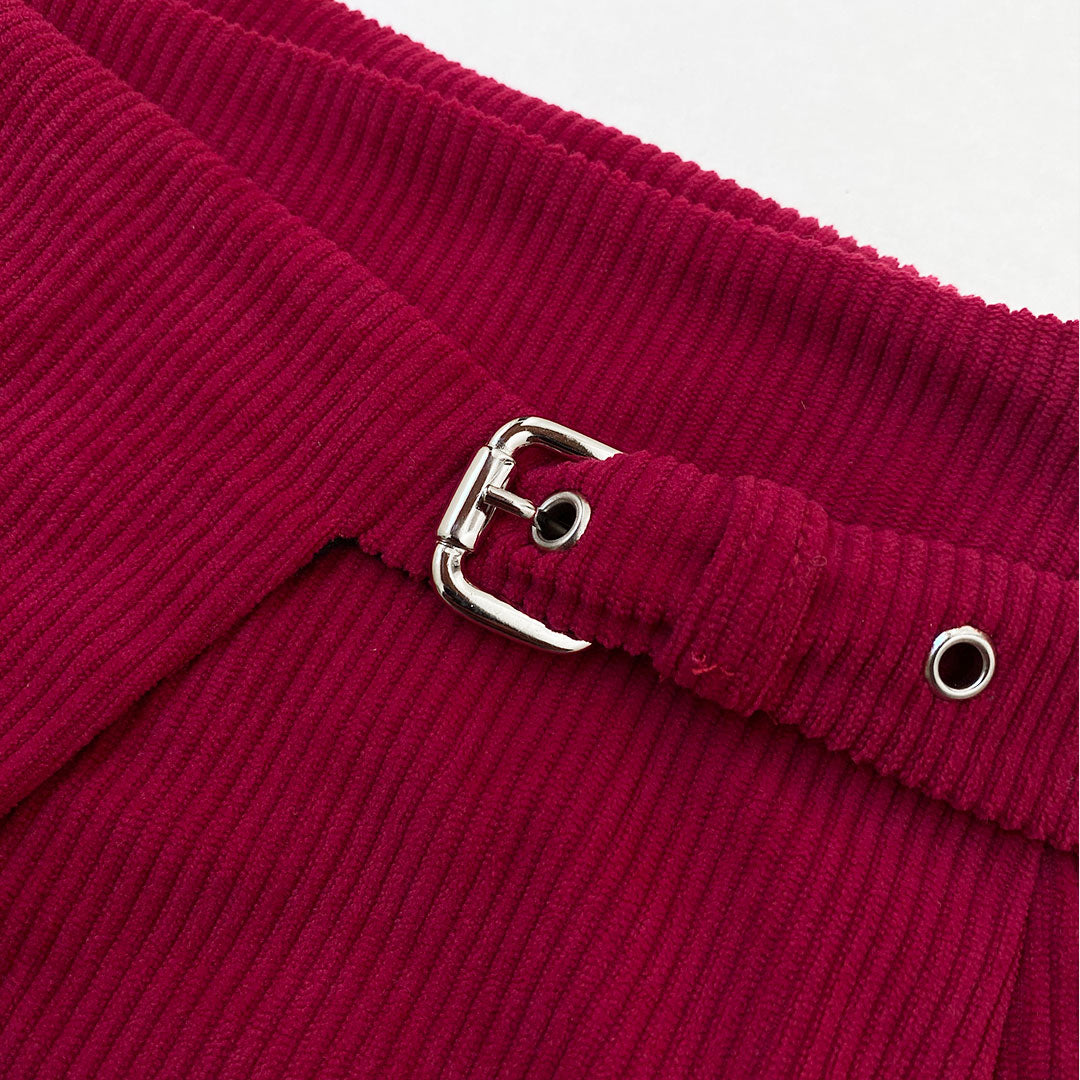 FALDA SHORT CORDUROY VINO