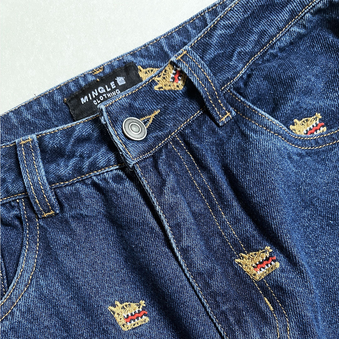 JEAN AZUL BORDADO MNGL