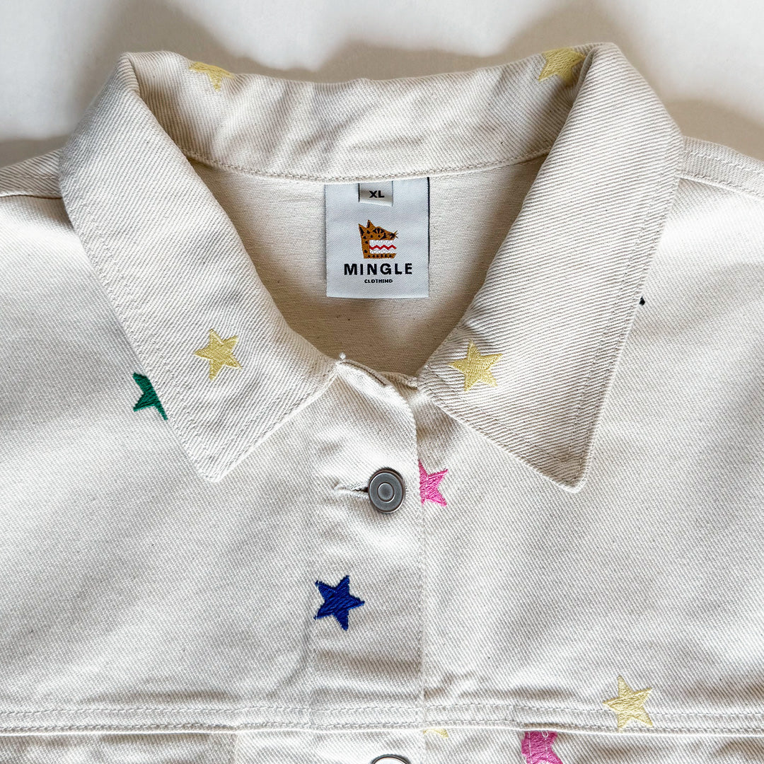 CHAQUETA MARFIL BORDADO ESTRELLAS