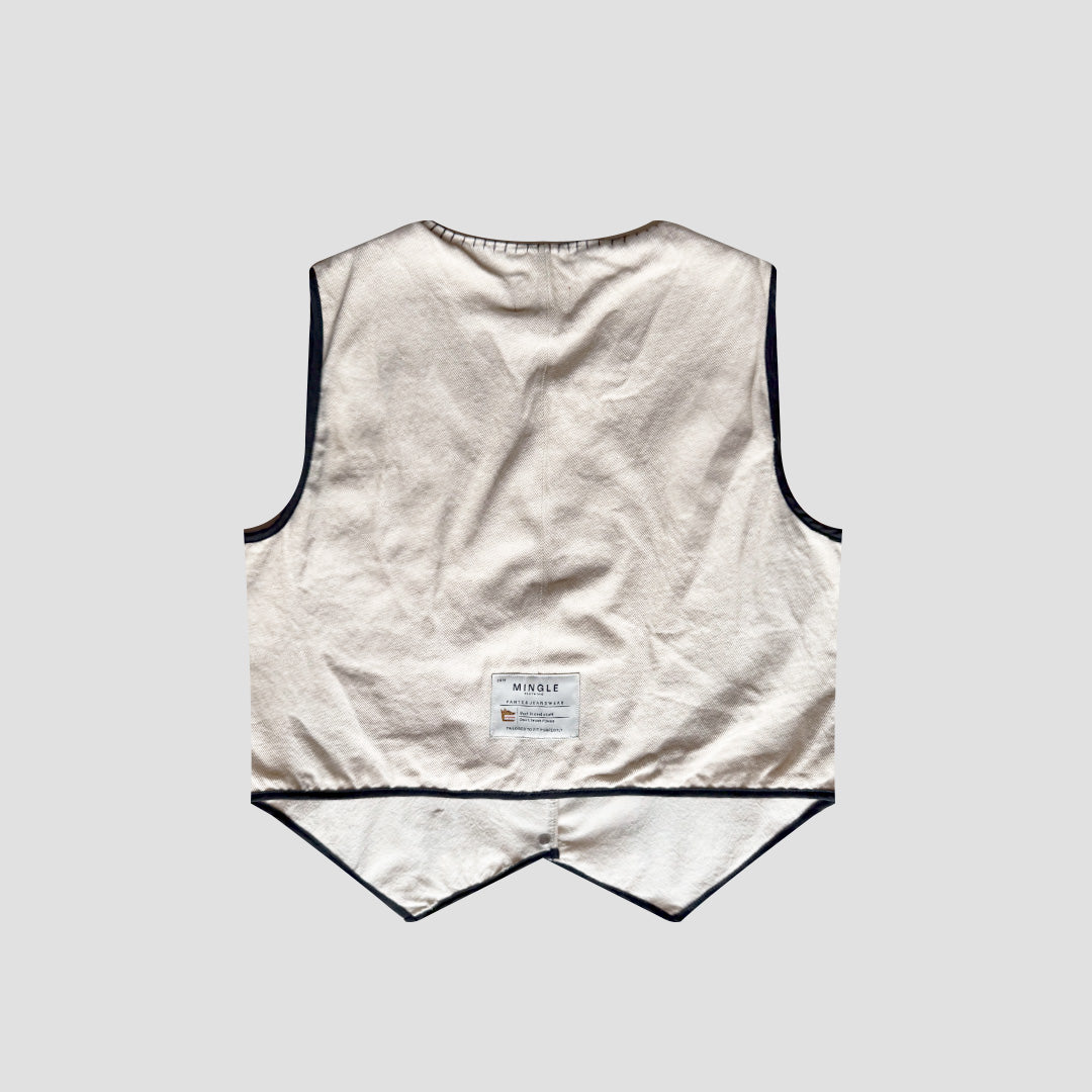 CHALECO MARFIL BORDADO