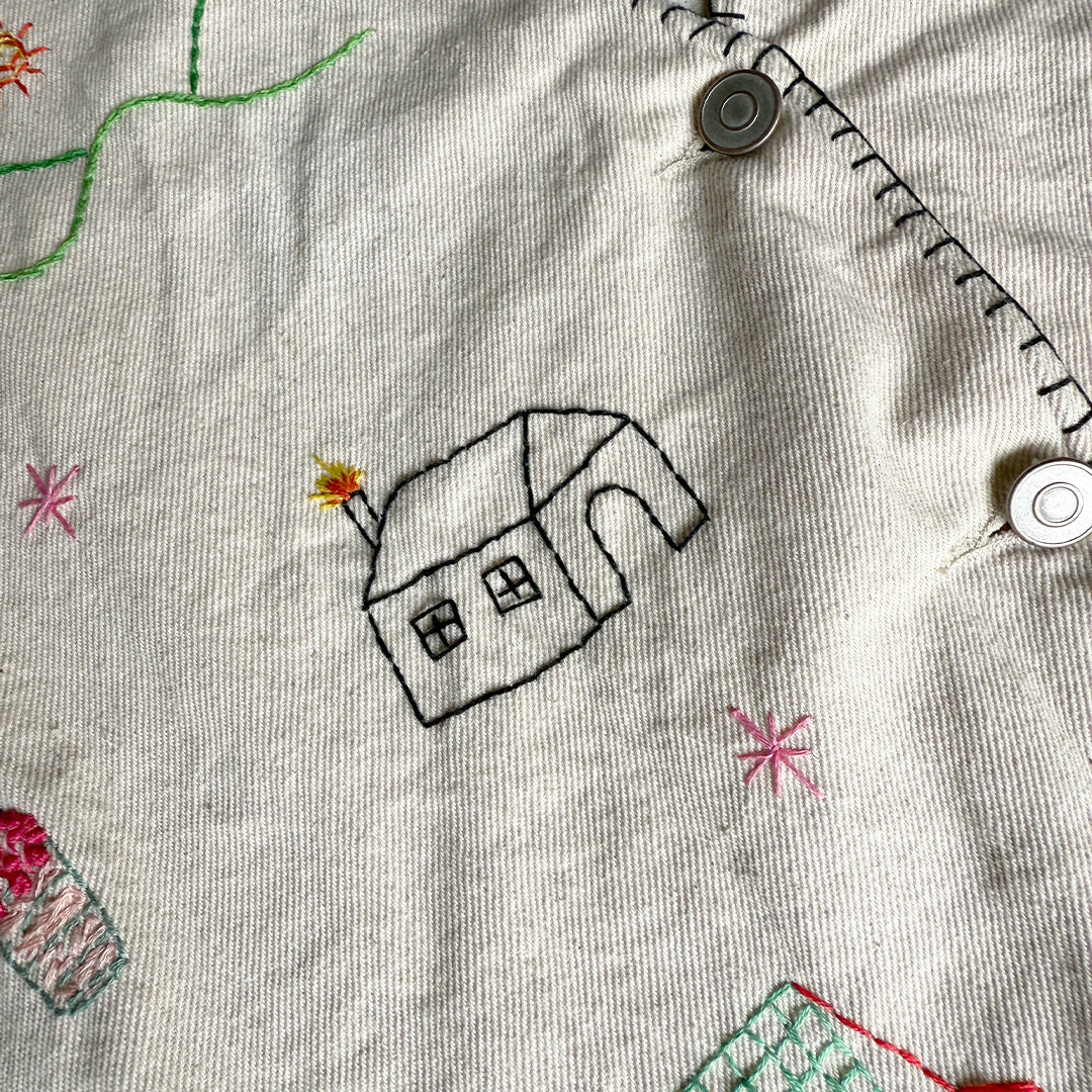 CHALECO MARFIL BORDADO