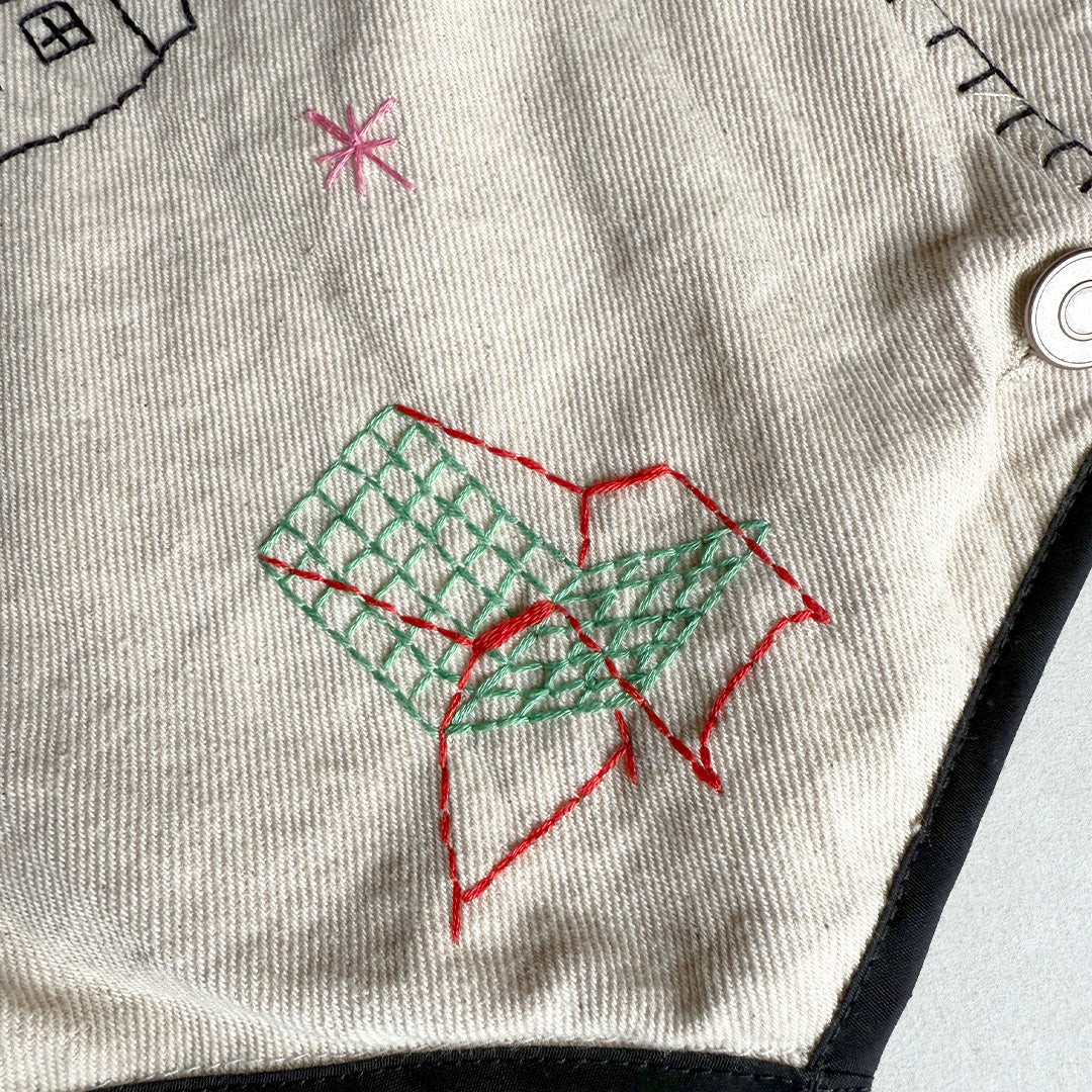 CHALECO MARFIL BORDADO