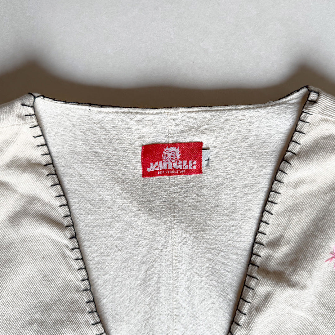 CHALECO MARFIL BORDADO