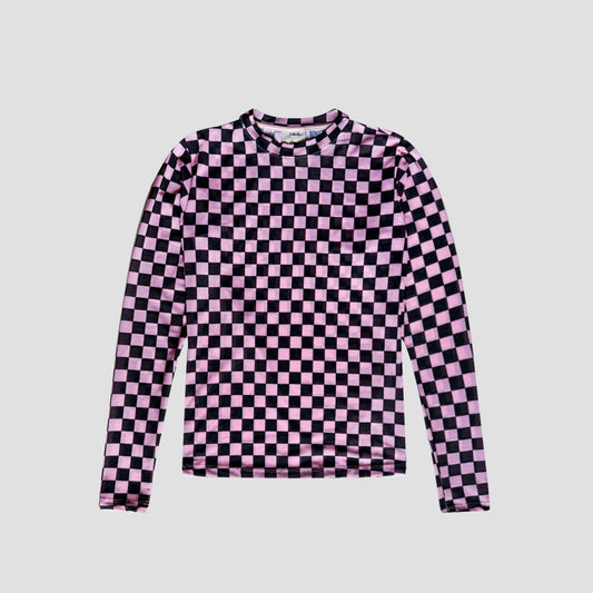 MESH CUADROS ROSADO NEGRO