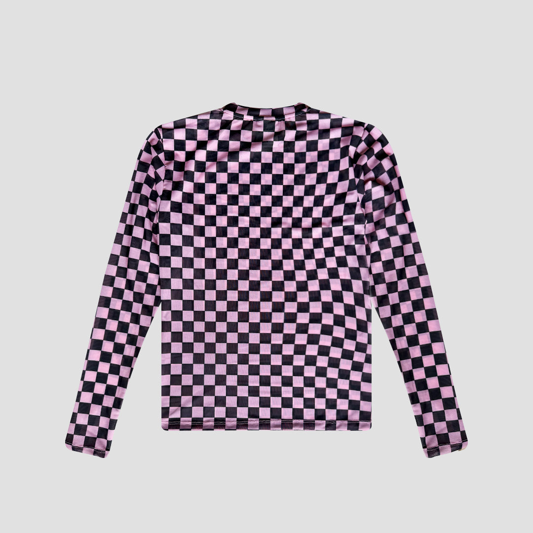 MESH CUADROS ROSADO NEGRO