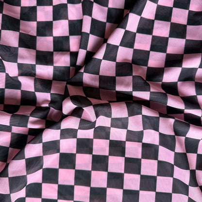 MESH CUADROS ROSADO NEGRO