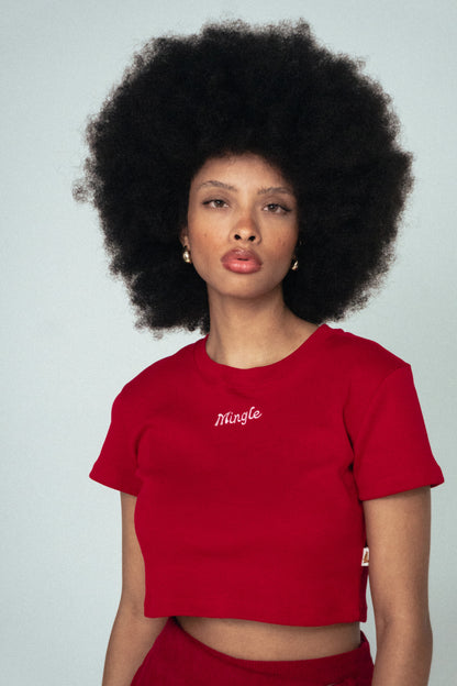 CROPTOP ROJO BORDADO