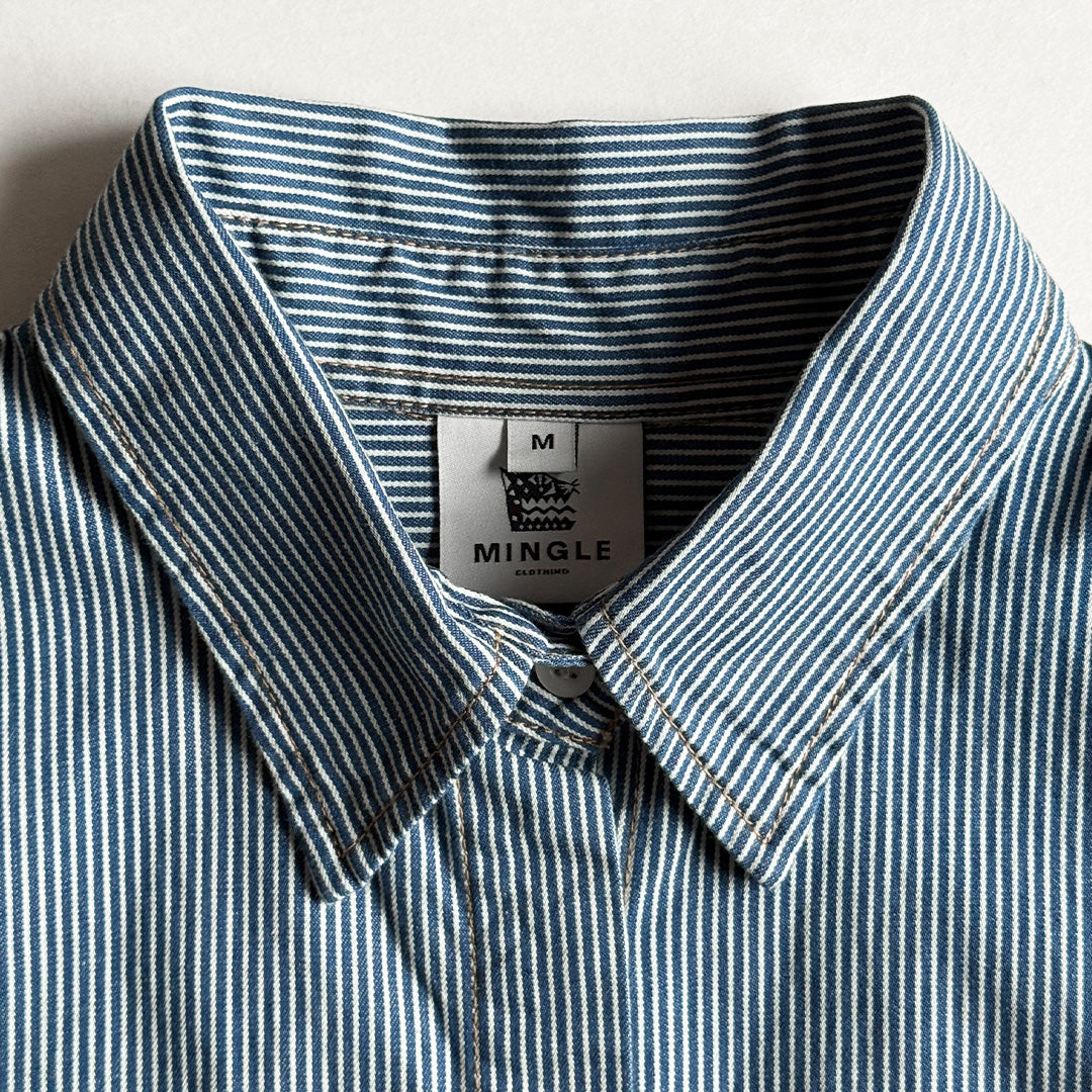 CAMISA BOXY MANGA CORTA RAYAS