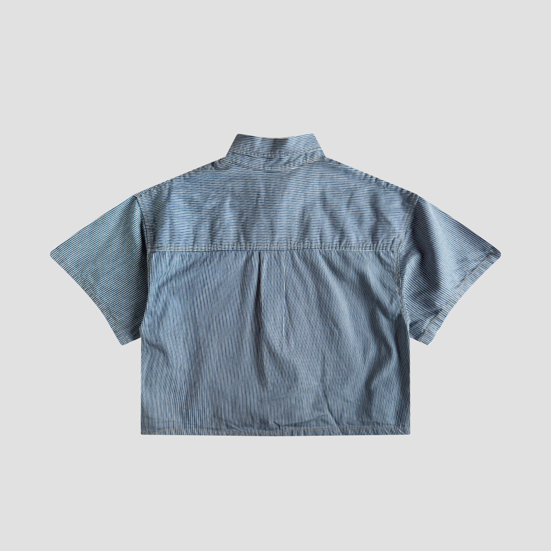 CAMISA BOXY MANGA CORTA RAYAS
