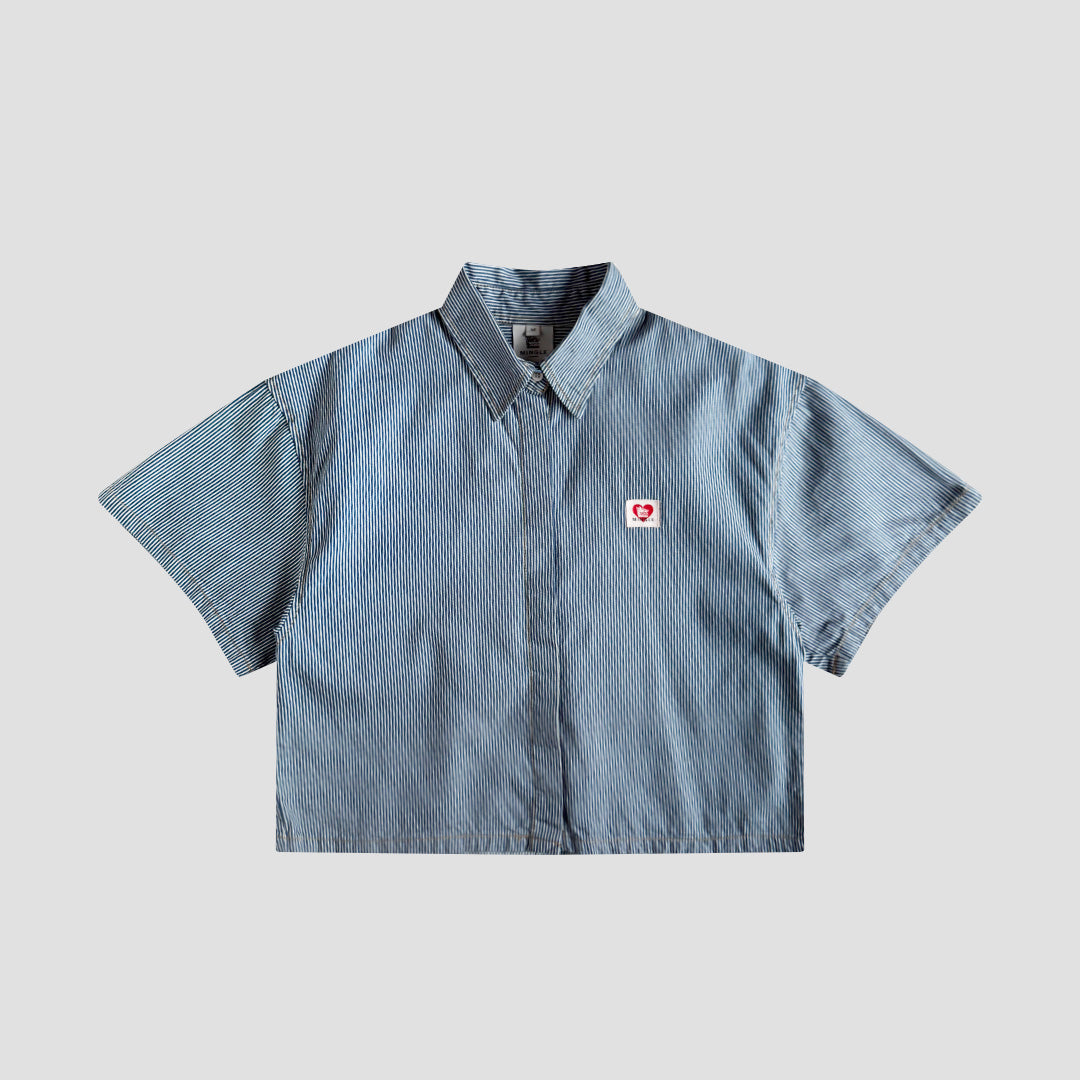 CAMISA BOXY MANGA CORTA RAYAS