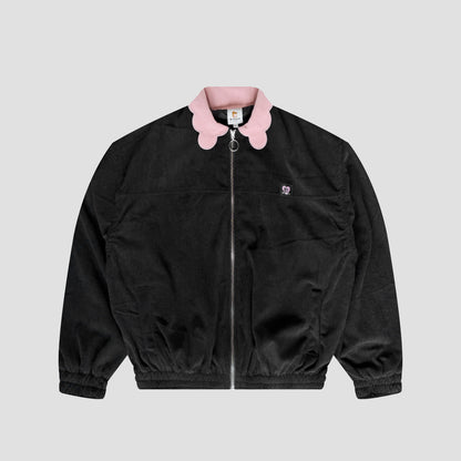 CHAQUETA BOMBER CORDUROY NEGRO-ROSA