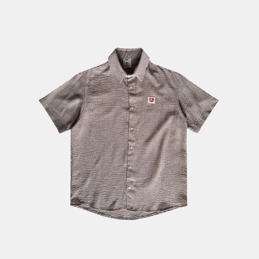 CAMISA MINI CUADROS TAUPE