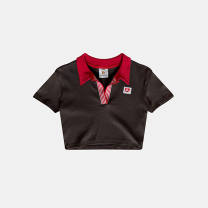 CROPTOP POLO RIB CAFÉ