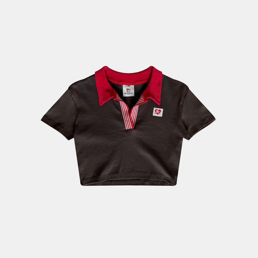 CROPTOP POLO RIB CAFÉ